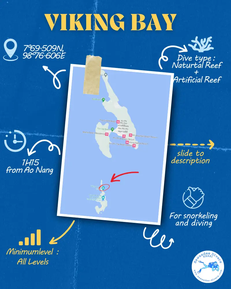 Map and details of Viking Bay Dive Site